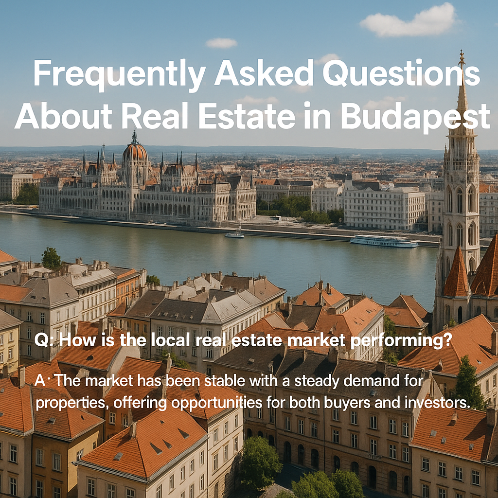 Panoramic view of Budapest with Hungarian Parliament and Matthias Church, featuring real estate FAQ about property market and buying process